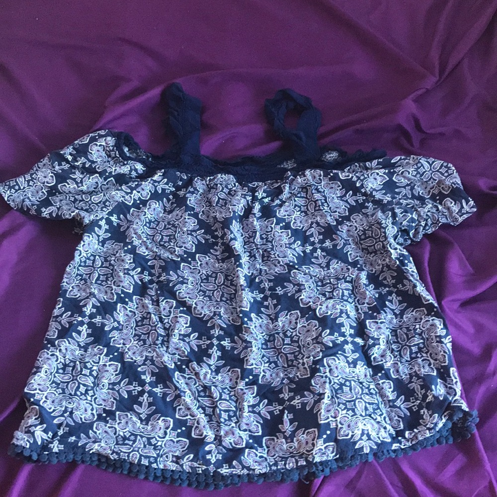 Blue Cropped Shirt